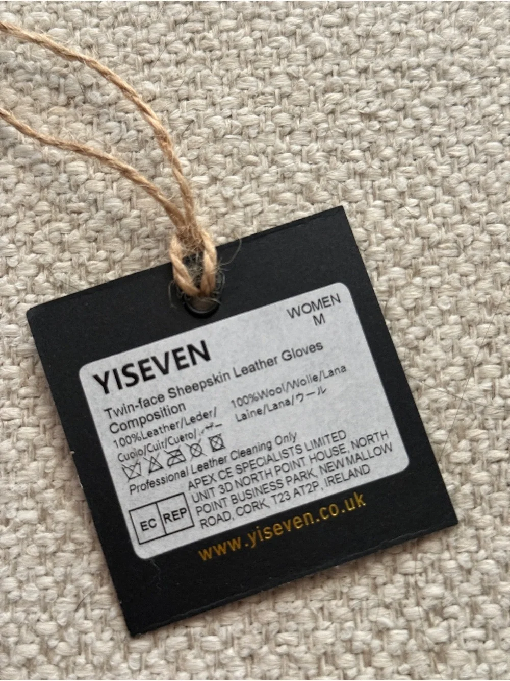 YISEVEN Beige Twin-Face Sheepskin Leather Gloves